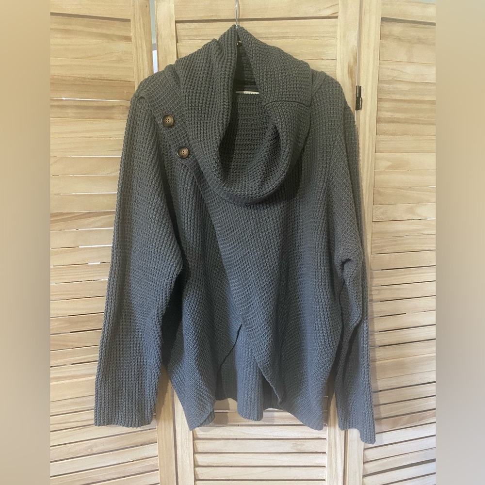 Charcoal grey wrap sweater